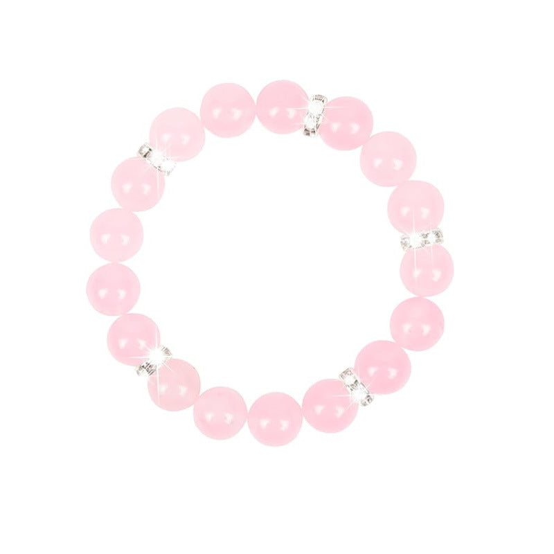 Classy Pink Zebra Hoop Elastic Beaded Bracelet