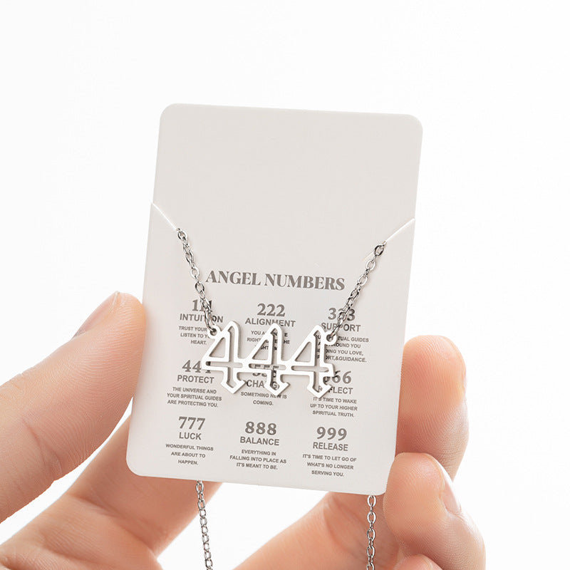 Women's Angel Lucky Number Fashion Stainless Steel Necklaces