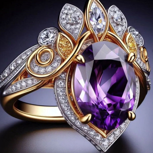 Elegant Vintage Inlaid Zircon Simple Personality Rings