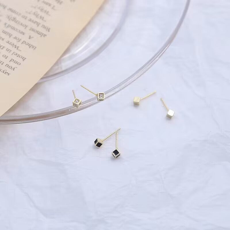 Women's Square Geometric Set Simple Design Niche High Earrings