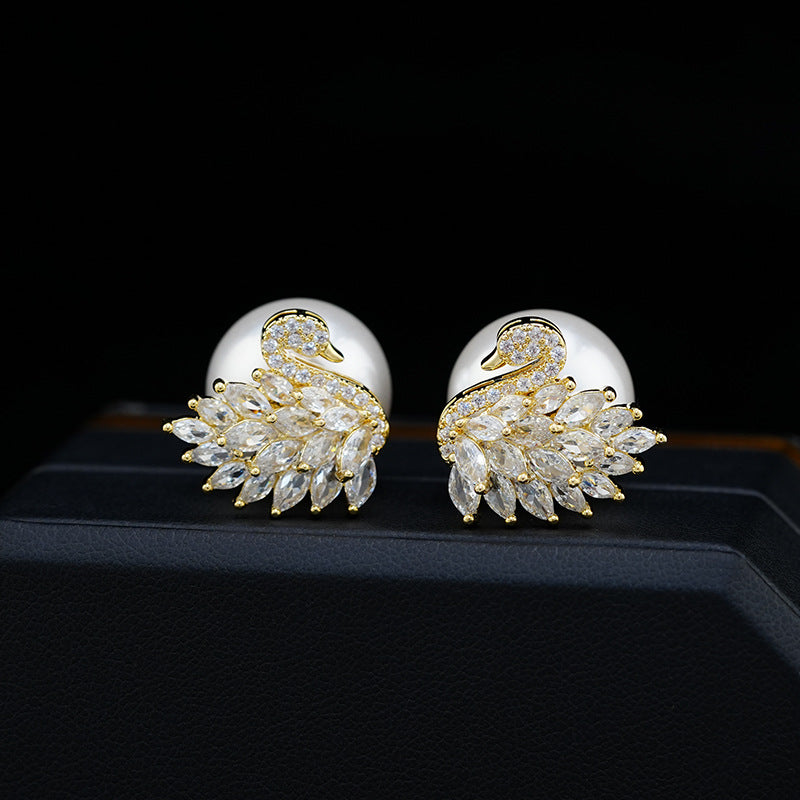 Light Luxury High-grade Graceful Sier Needle Fashion Stud Earrings