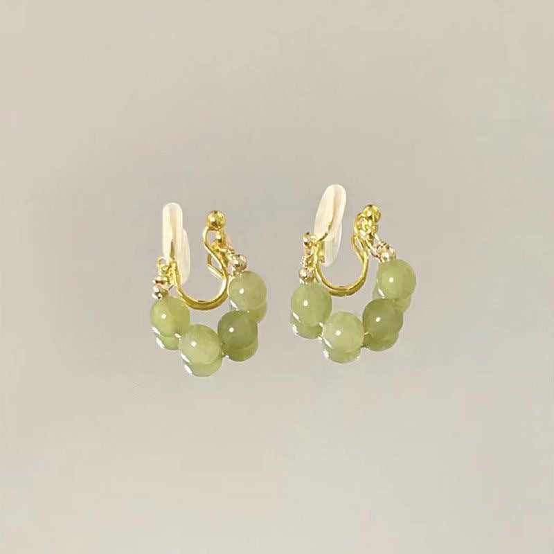 Court Retro Imitation Glaze Color Diamond Stud Earrings