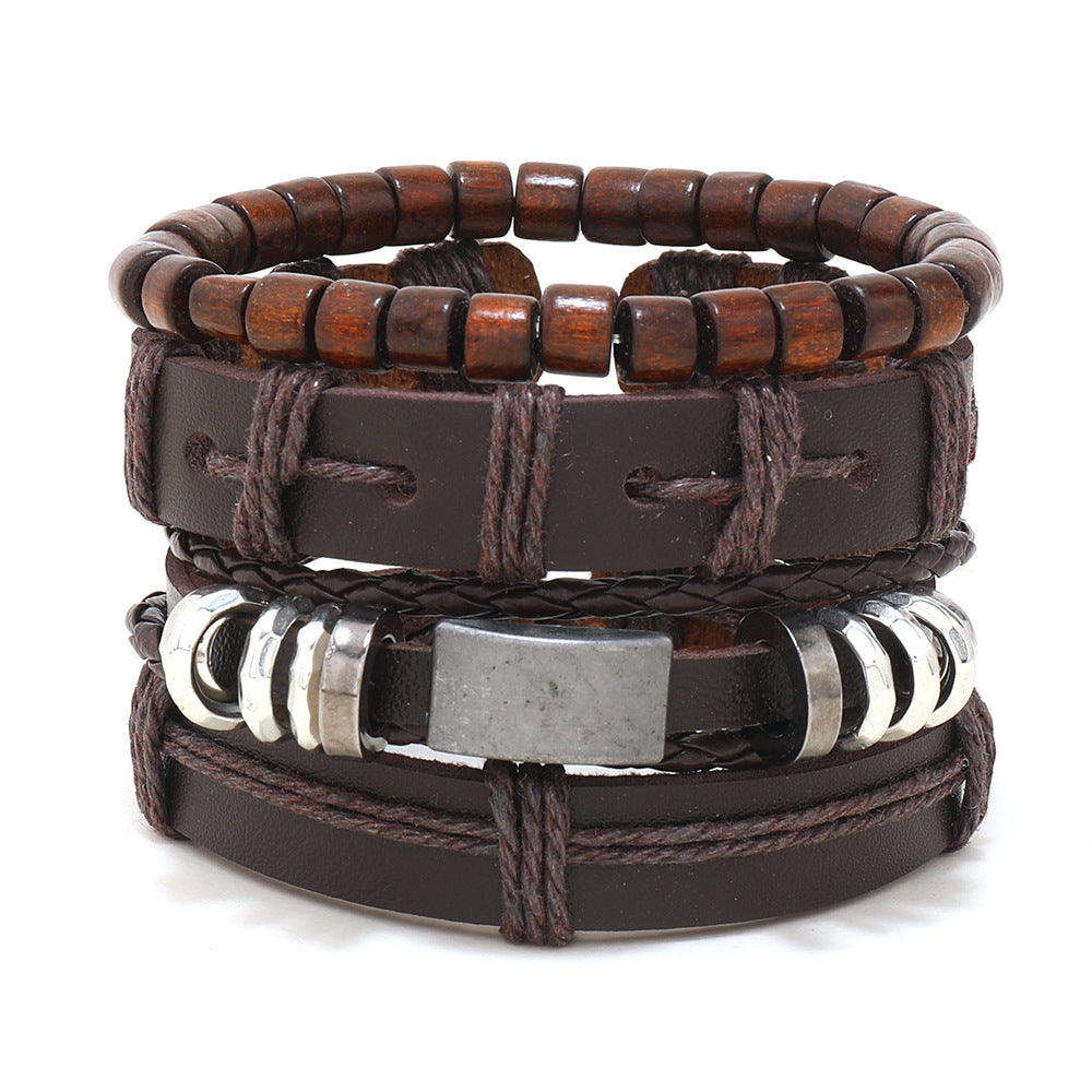 Women's & Men's Ornament Simple Hand Woven Rope Leather Bracelets