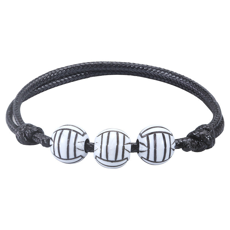 Basketball Baseball Wax Line Woven Softball Tennis Rugby Bracelets