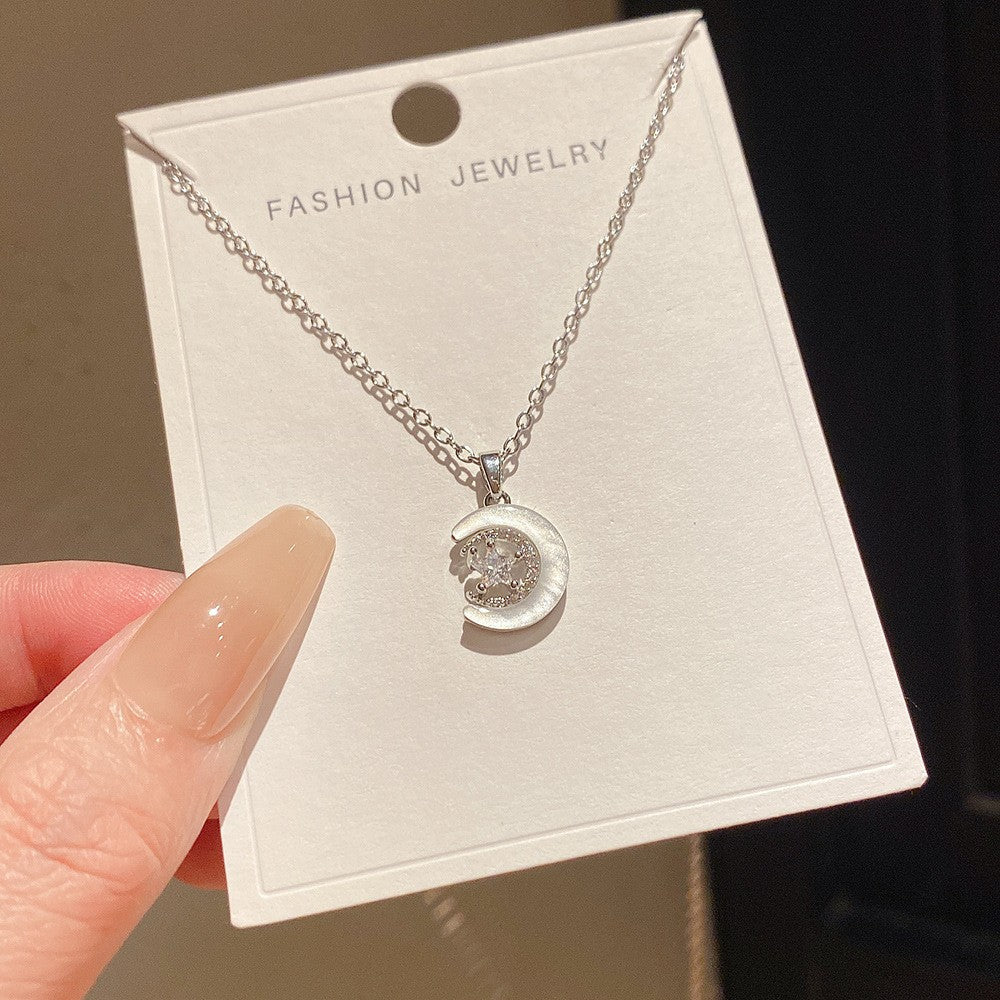 Women's Minority Simple Fashionable Elegant Zircon Clavicle Chain Titanium Steel Accessory Necklace