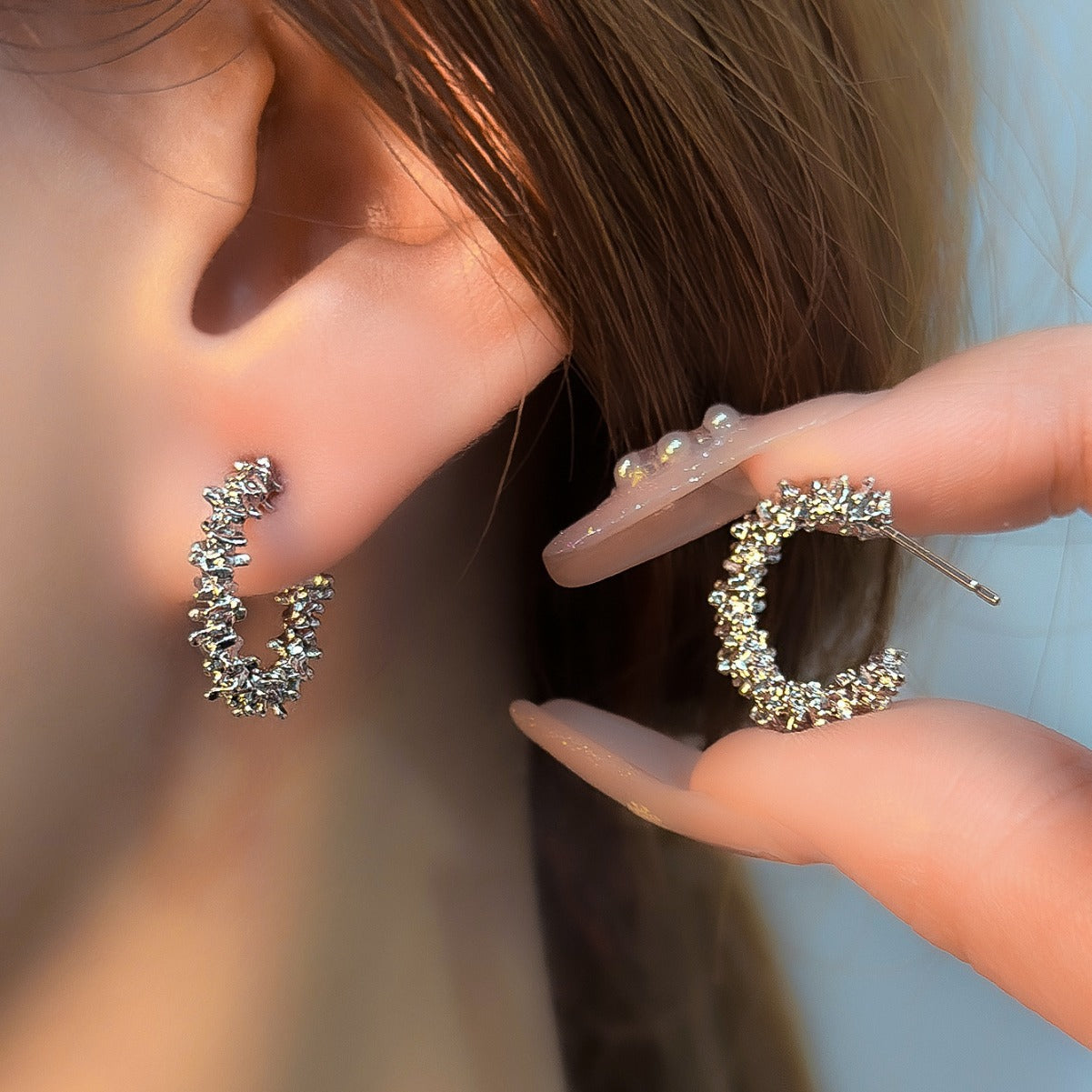 Broken Sier Temperament French Style Niche Affordable Luxury Earrings