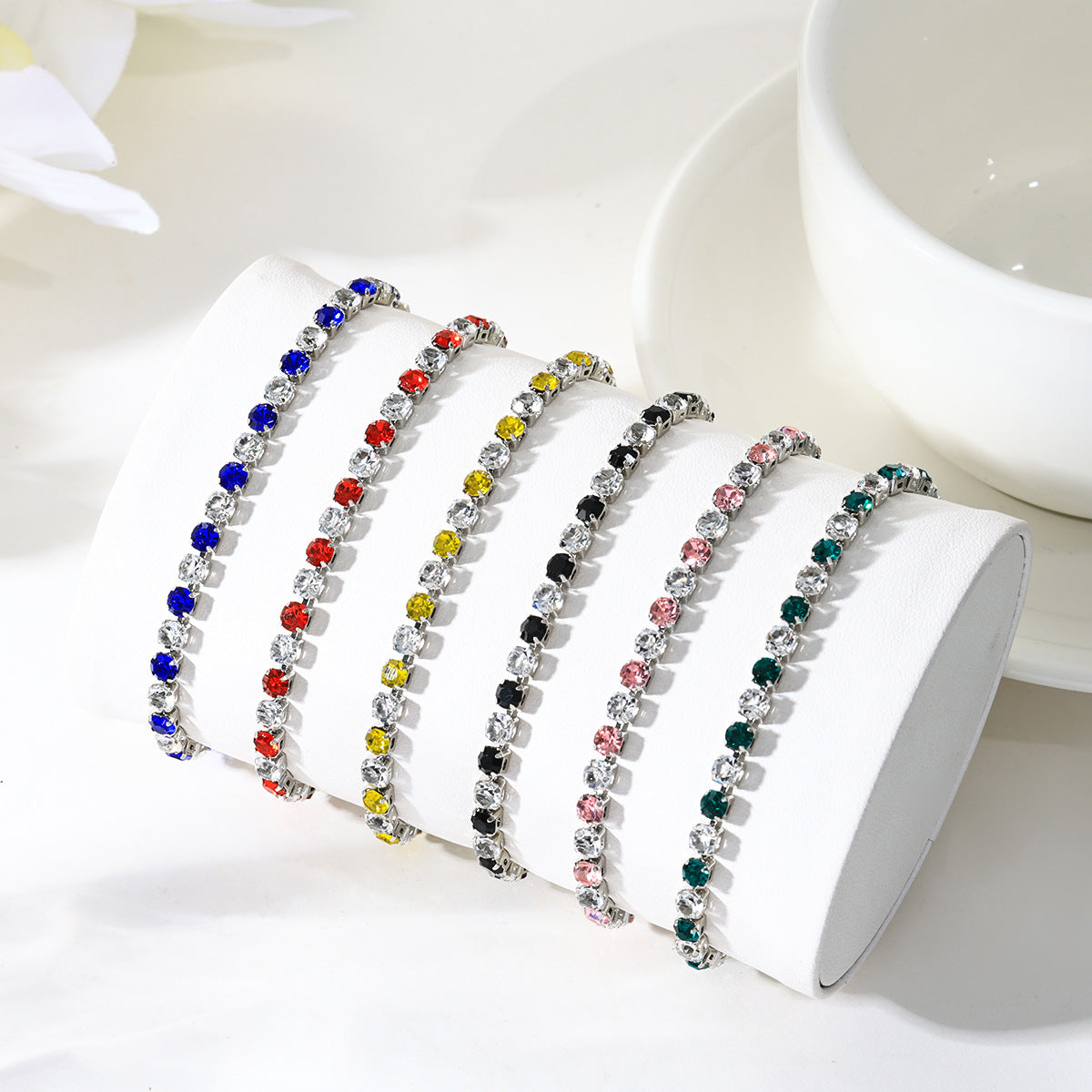 Women's Fashion Color Zircon High-grade Light Luxury Tennis Bracelet