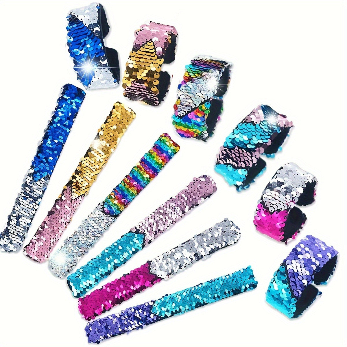 Children's Sequined Mermaid Pop Wrist Strap Holiday Rings
