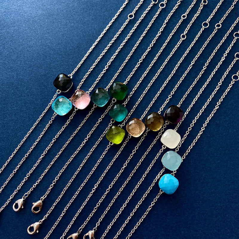 Women's Simple Gem Style Candy Color Crystal Bracelet