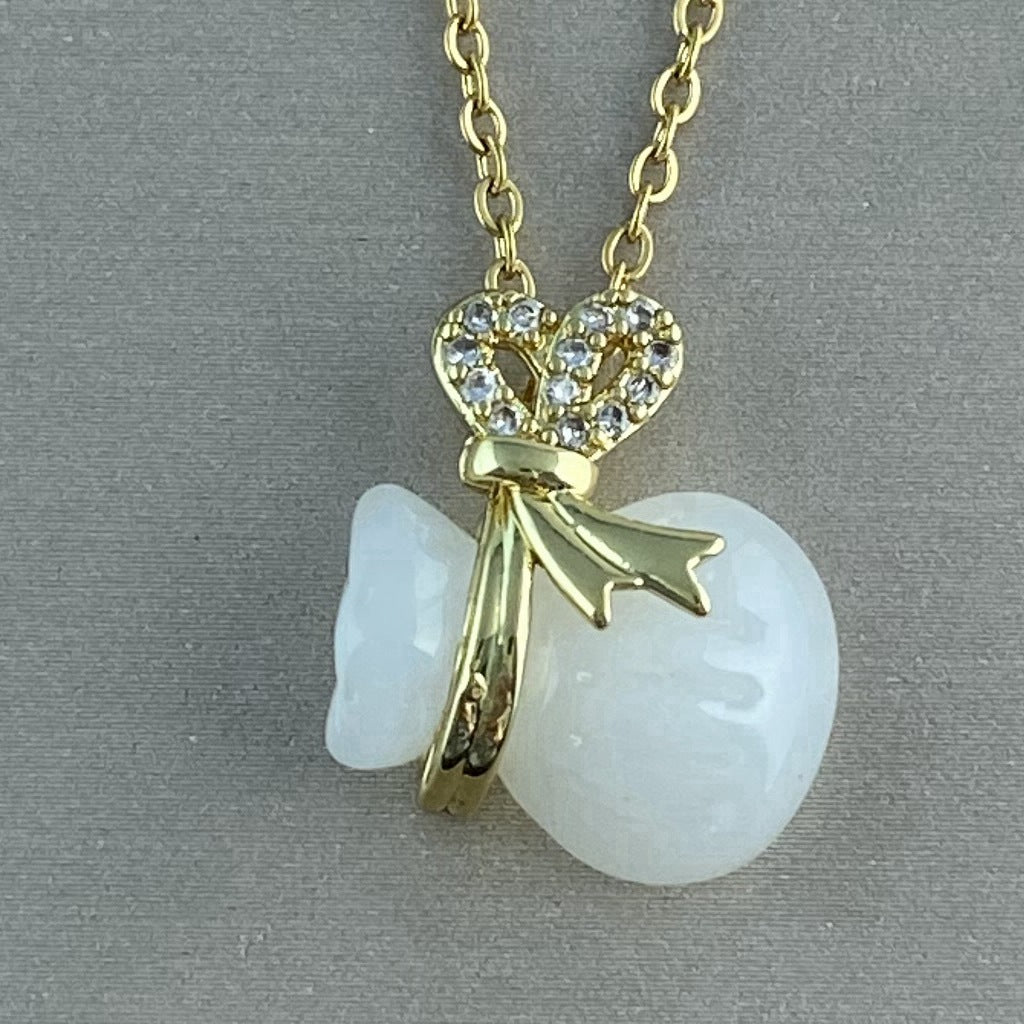 Women's Real Gold Plating Opal Fox Clover Pendants