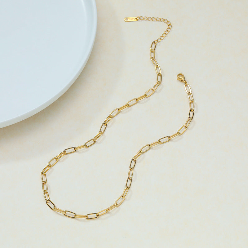 Single Chain Box Melon Seeds Side Hammer Round Snake Bone Necklaces