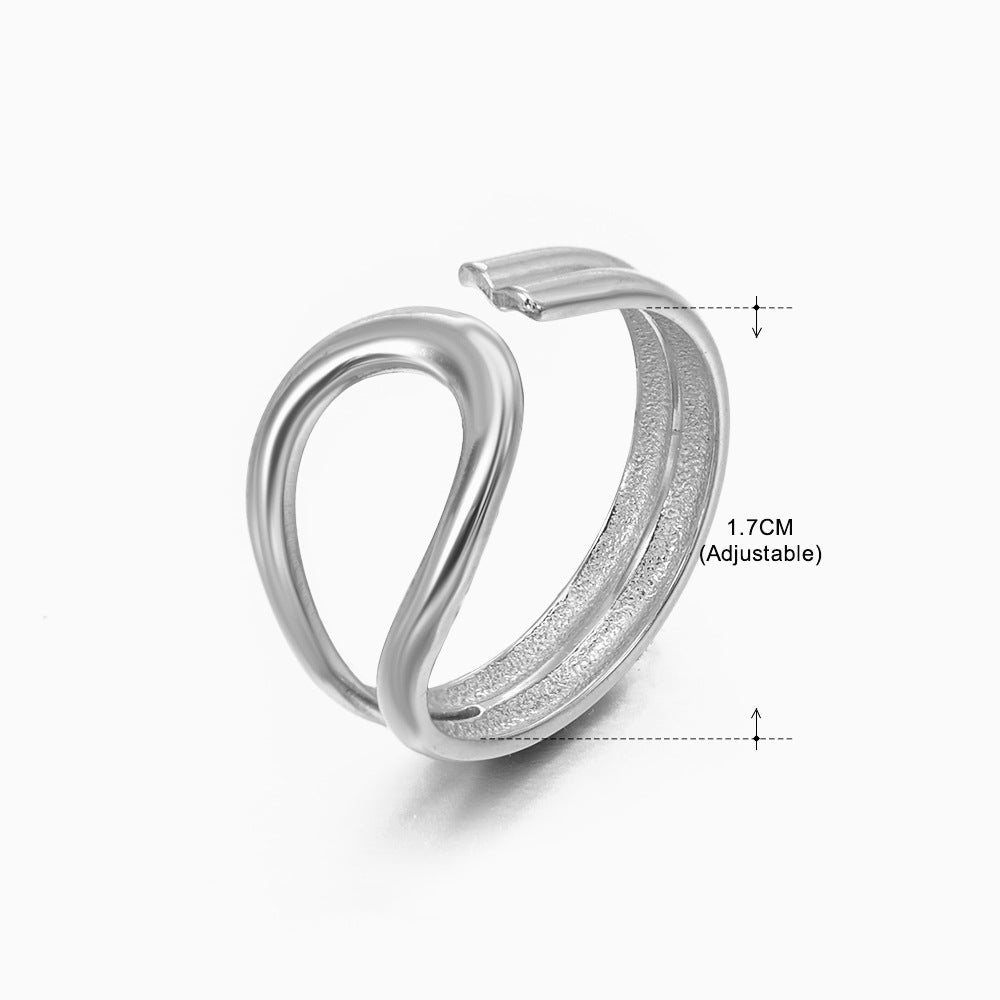 Stainless Steel Shaped Female Retro Popular Geometric Rings