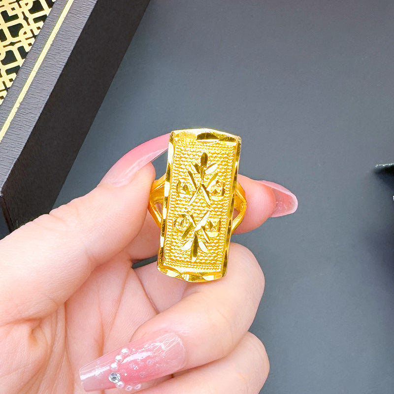 Women's Advanced Design Exaggerated Opening Real Bronze Rings