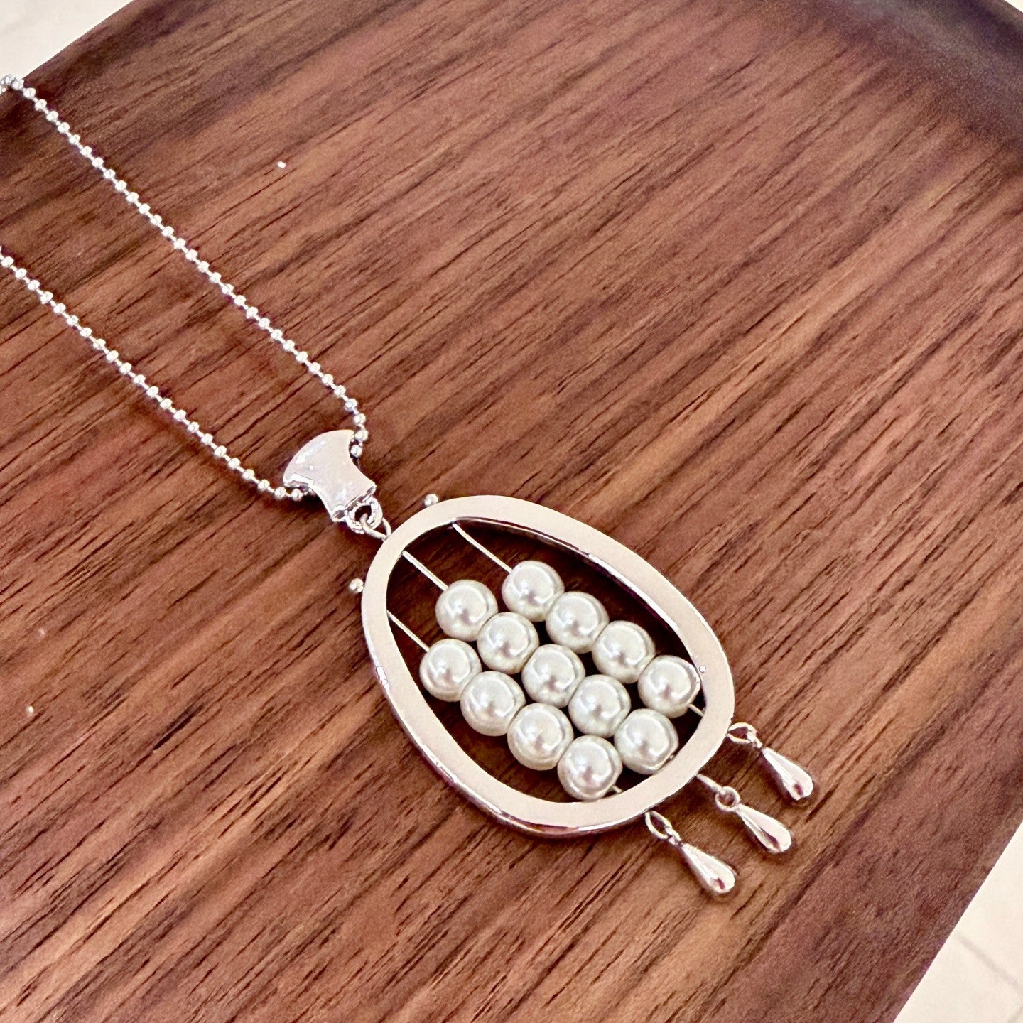 Abacus Water Drop Tassel High-grade Light Luxury Delicate Pearl Beaded Pendants