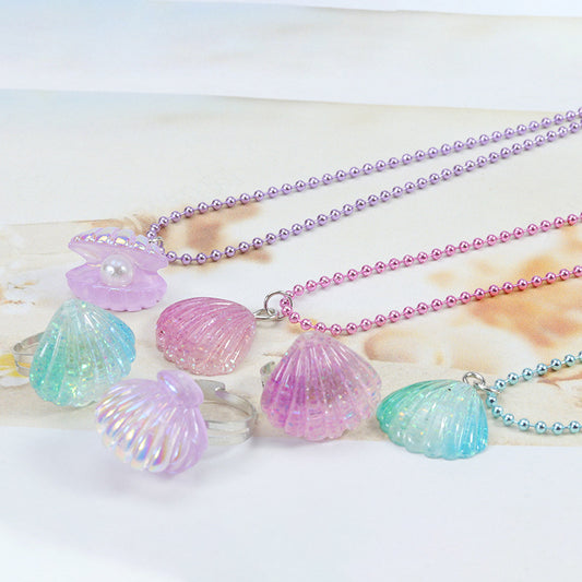 Children's Shell Ocean Series Pink Party Friendship Necklaces