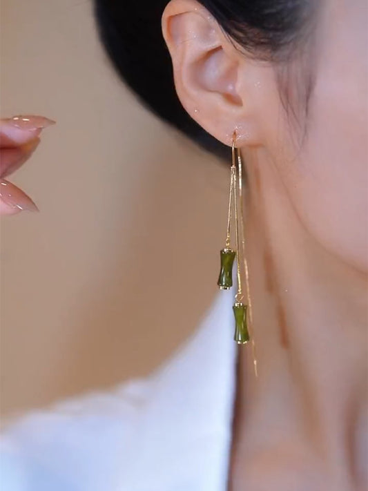 Women's Unique Design Exquisite Bamboo Simple Eardrops Rings