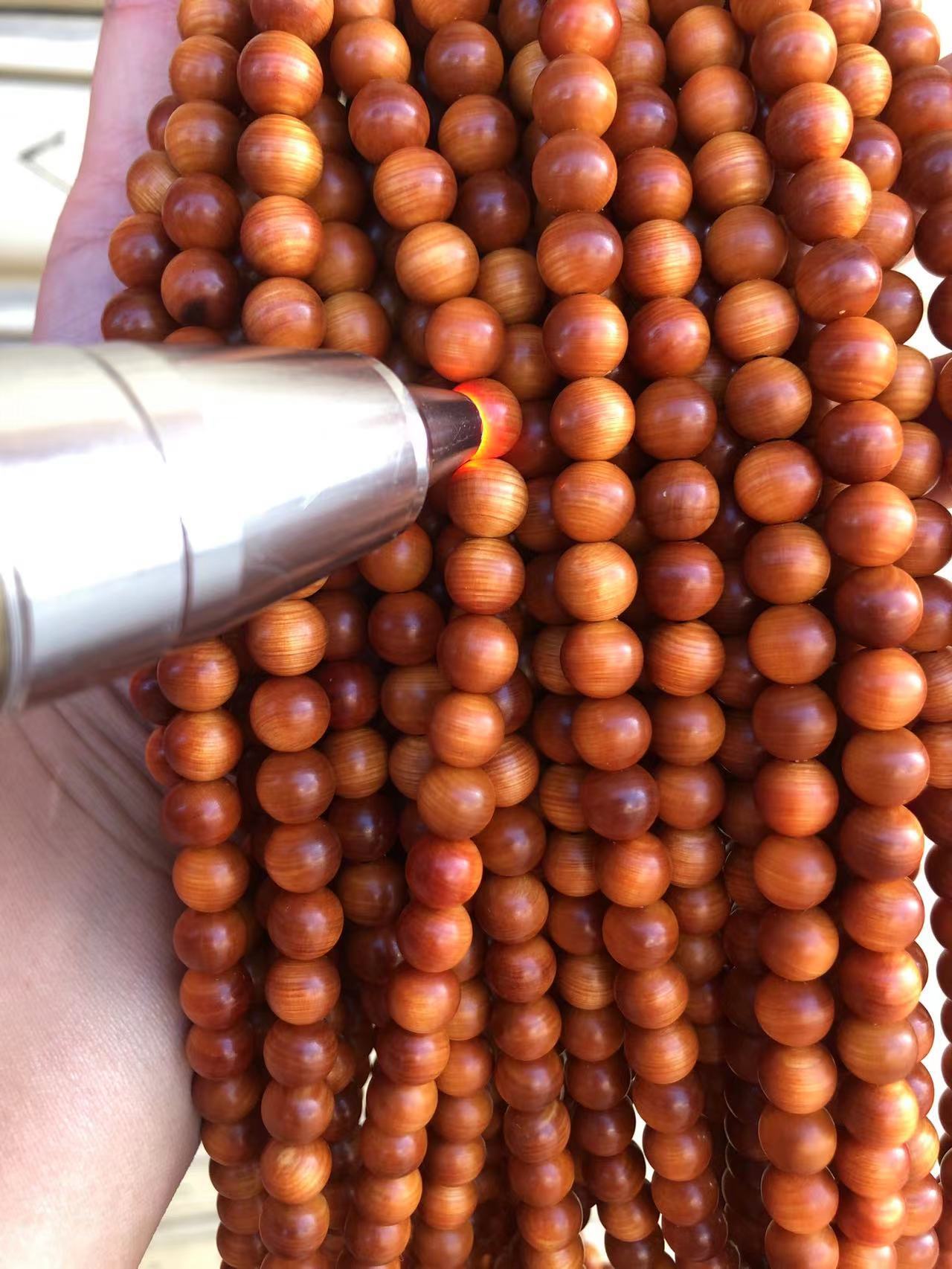 Black Oil High Density Wooden Prayer Beads Gentiana Pattern Bracelet