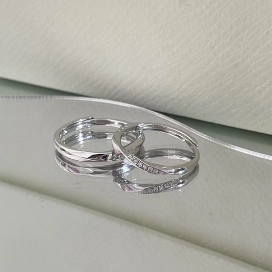 Women's & Men's Infinite Love Mobius Strip Couple Pair Of Adjustable Fashion Ring