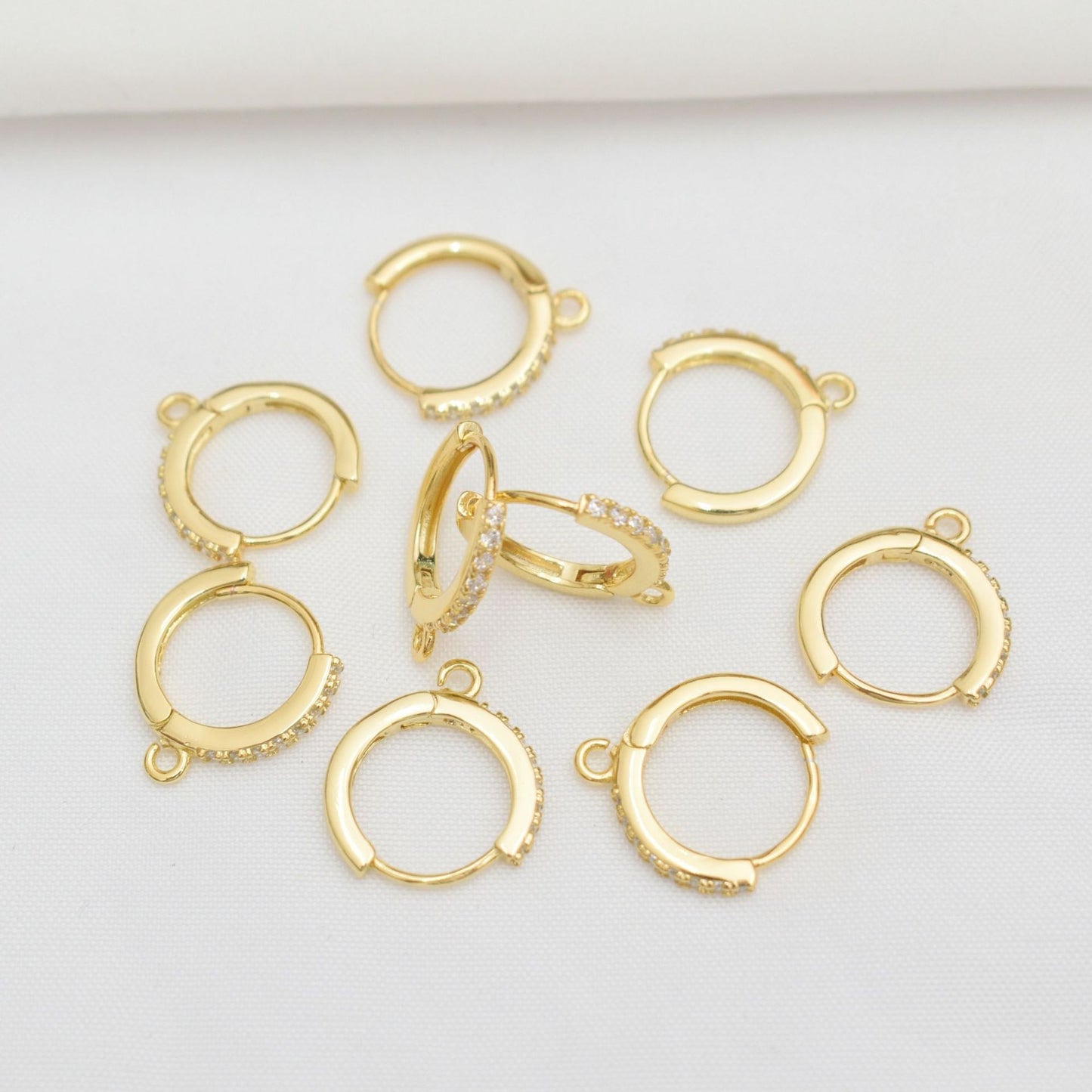 Gold-plated Color Retention Fine Ear With Lifting Lug Material Round Earrings