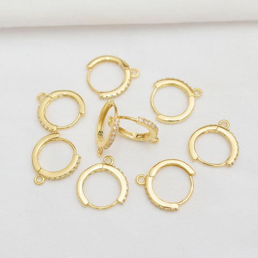 Gold-plated Color Retention Fine Ear With Lifting Lug Material Round Earrings