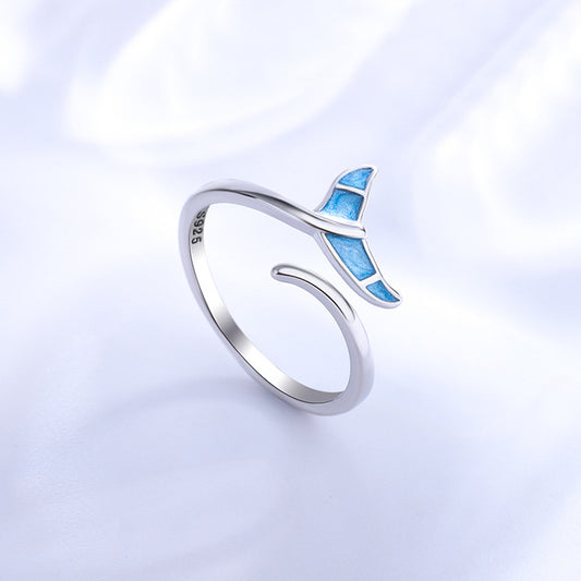 Tail Niche Temperament Blue Epoxy Ocean Style Ring