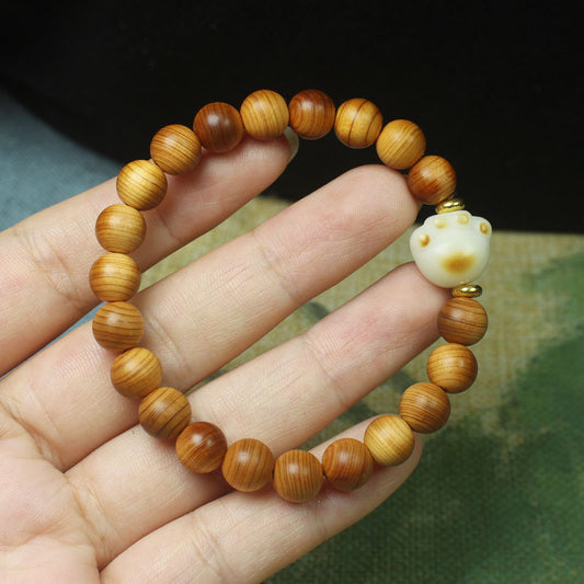 Women's & Men's Cypress Aged Charcoal Cat Paw Style Mori Bracelet