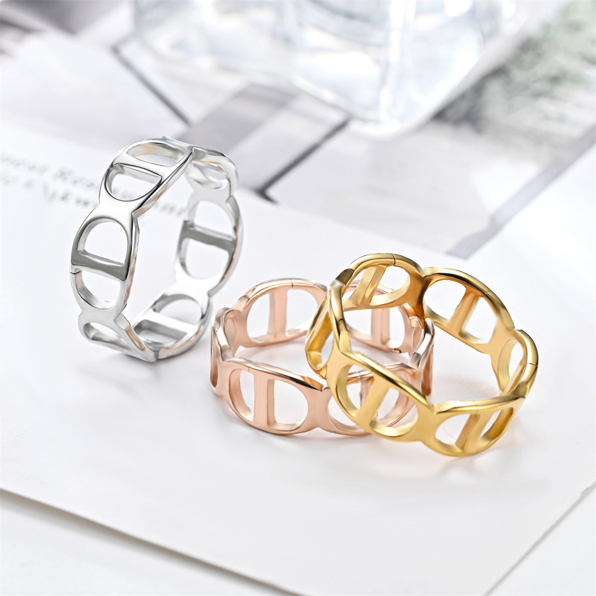 Titanium Steel Female Simple Niche Couple Rings