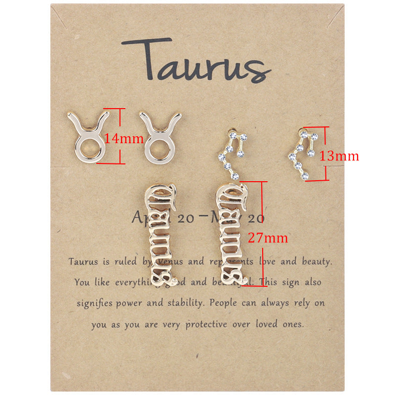 Twee Constellation Symbol Diamond Retro Alphabet Rings