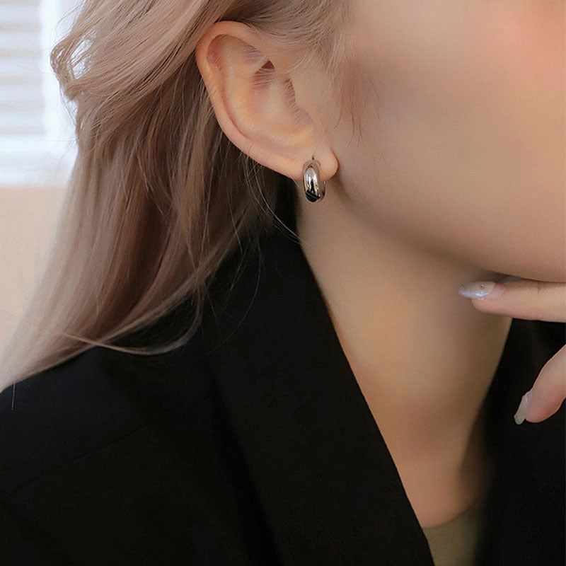 Women's Type Glossy Metal Personalized Minority Simple Textured Rings