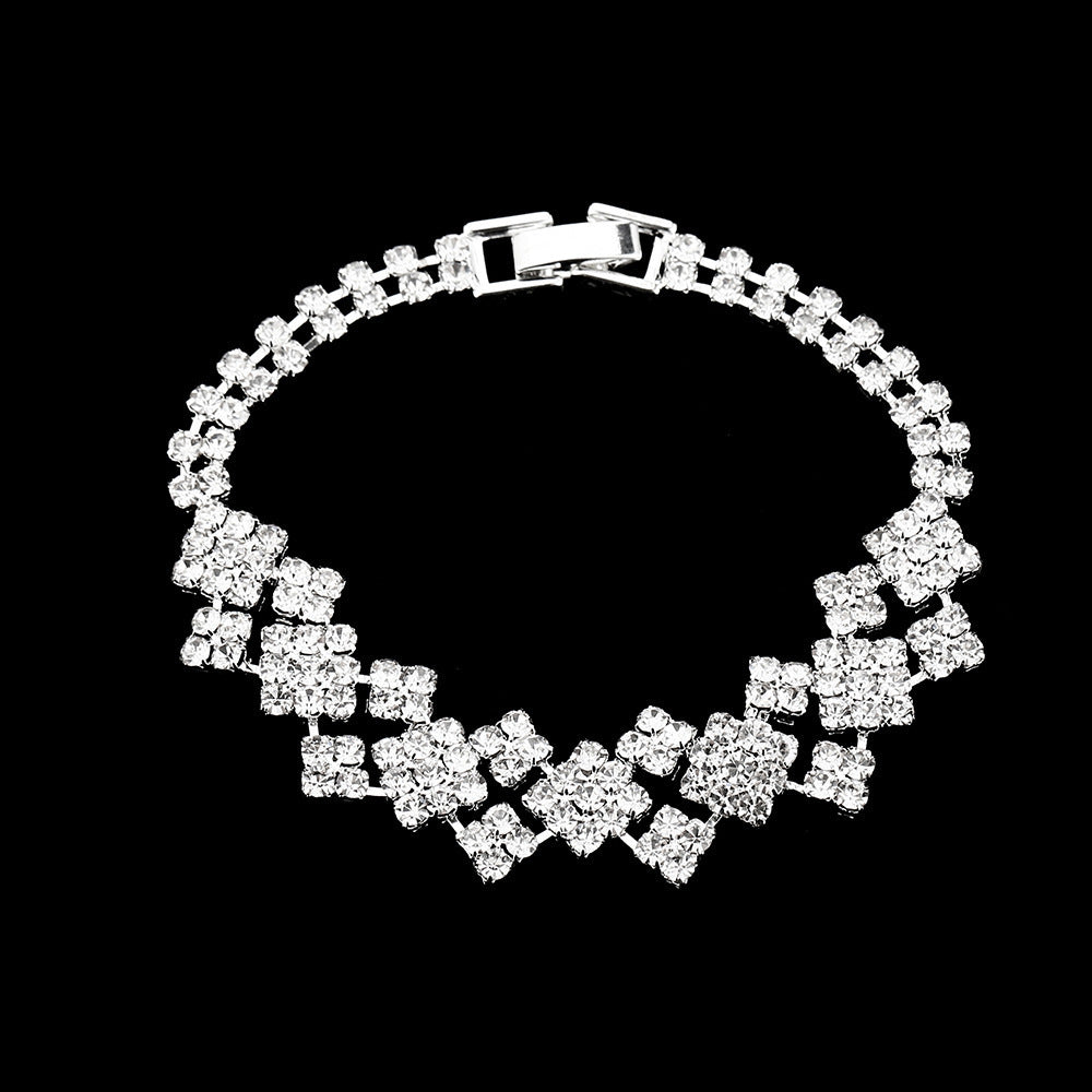 Claw Chain Geometric Full Diamond Rhinestone Simple Bracelets