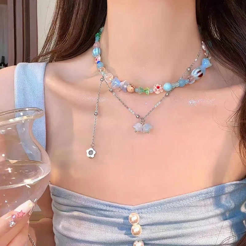 Beaded Female Niche Design Sweet Cool Hot Necklace
