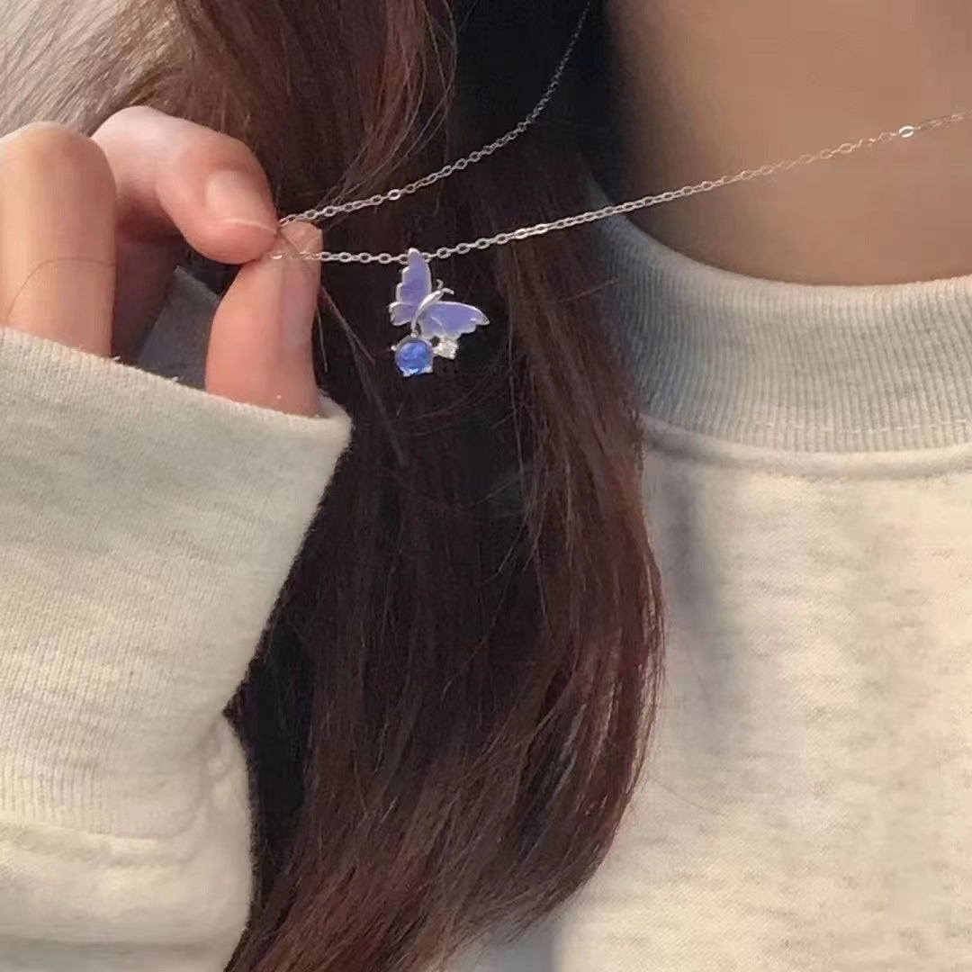 Women's Bubble Butterfly For Design Temperament Clavicle Necklaces