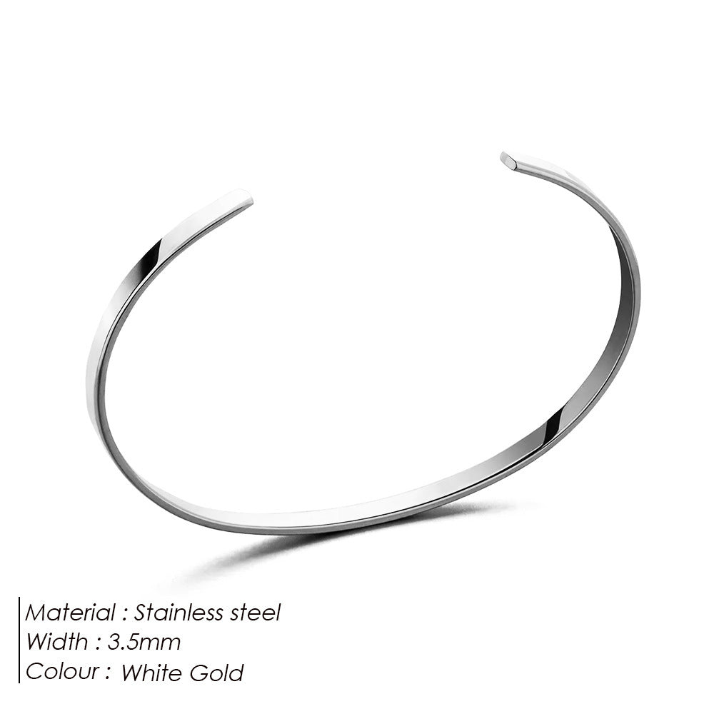 Men's Stainless Steel Personality Stylish Opening Design Bracelets