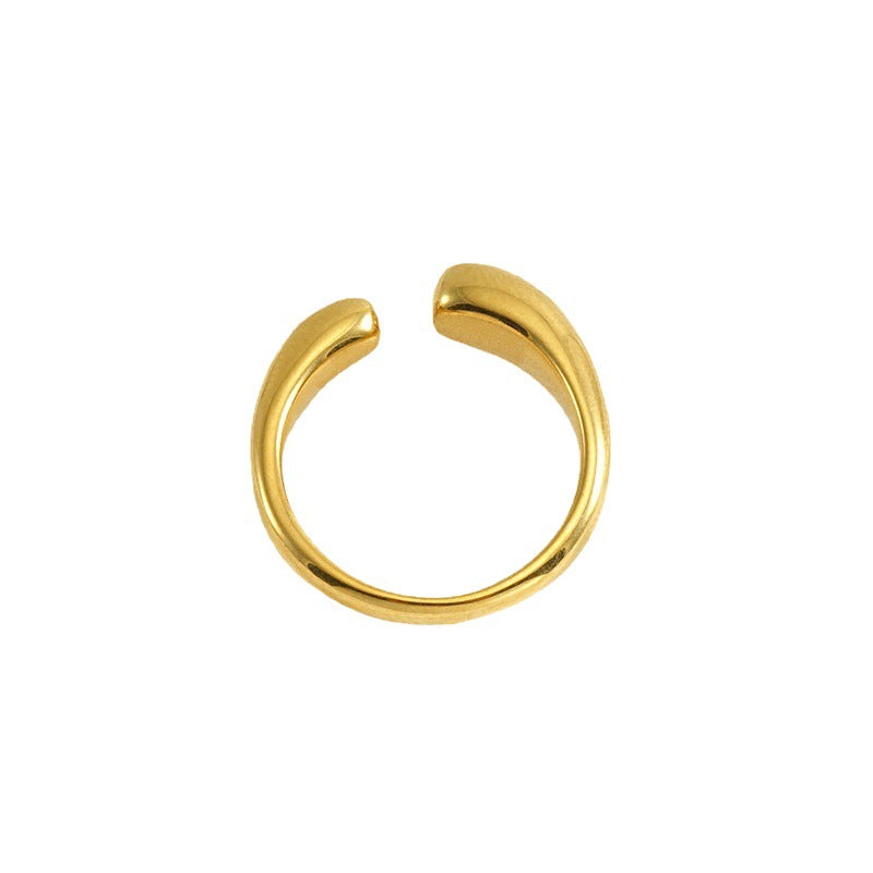 Women's Steel Fashion Open-end Personality Titanium Gold Rings