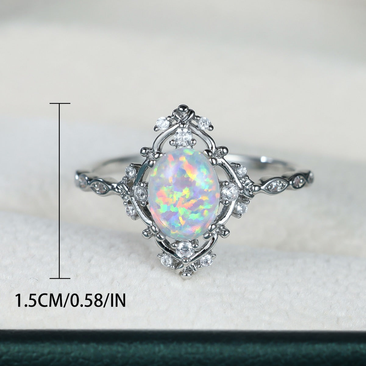 Women's White Opal Fashionable Simple Elegant Daily Versatile Ring