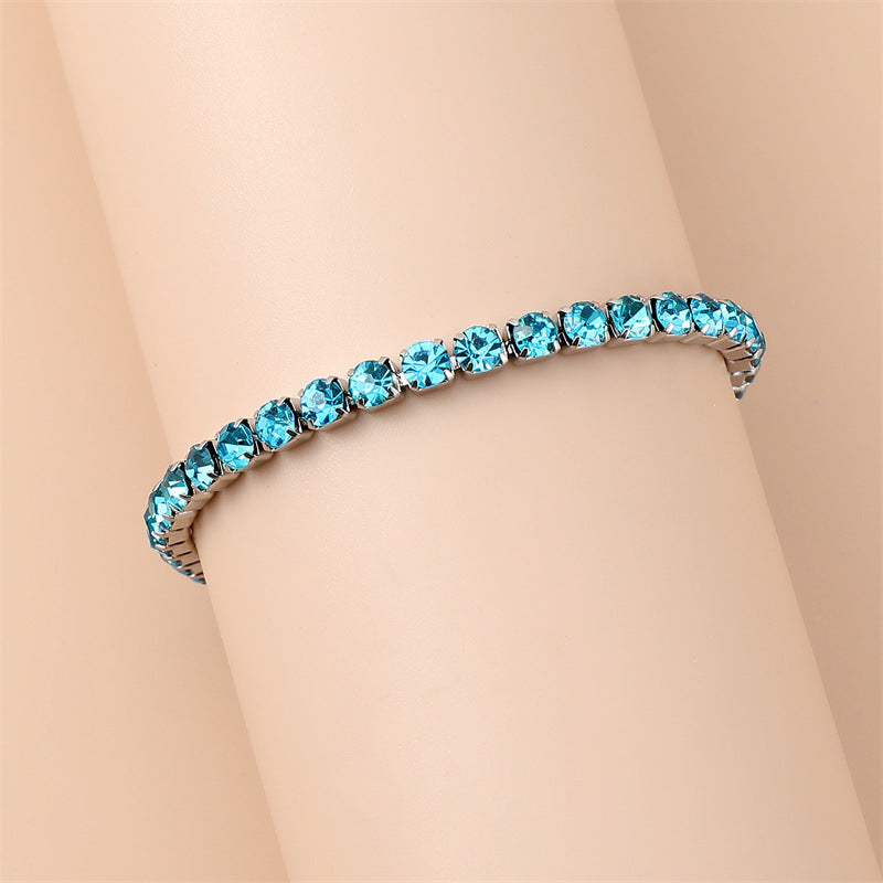 Women's Colorful Super Flash Square Diamond Claw Bracelets