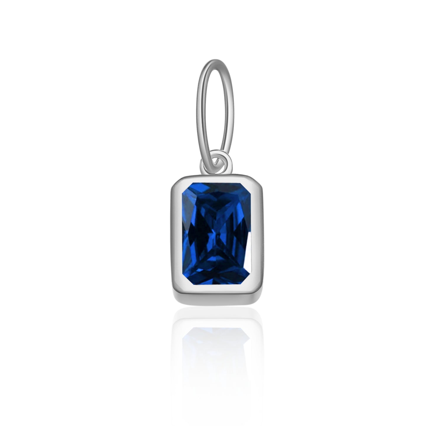 Women's Birthstone Sterling Sier Parts Square Zircon Pendants