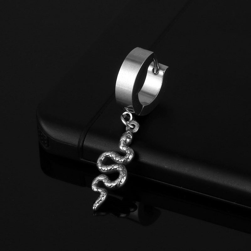 Men's Titanium Steel Punk Hip Hop Clip Nail Stainless Ear Buckle