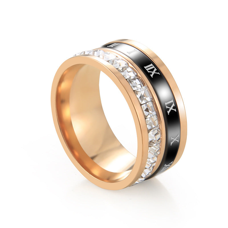 Women's Sense Niche Roman Digital Rotating Light Luxury Rings