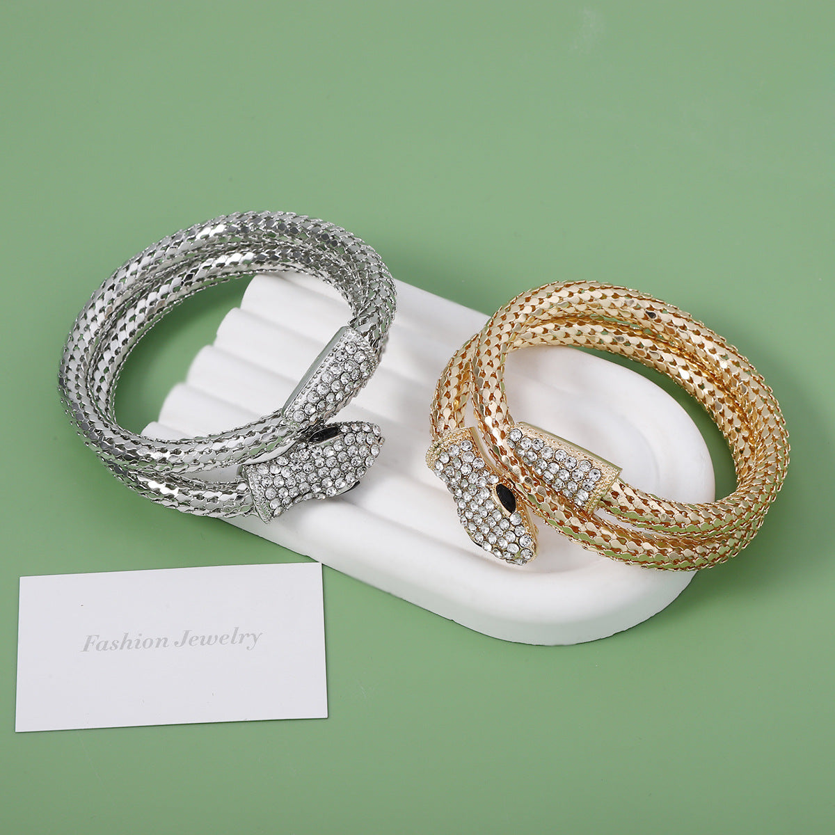 Women's & Men's Hop Punk Snake Personality Micro Inlaid Zircon Winding Niche Couple Bracelets