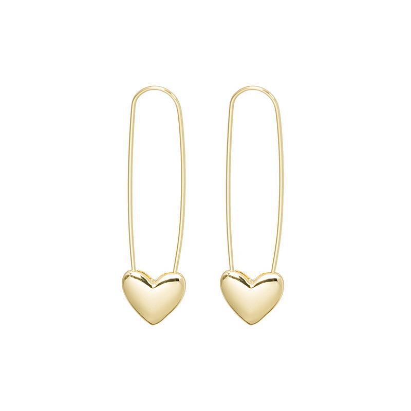 Heart Personalized Cold Style Peach Simple Long Earrings