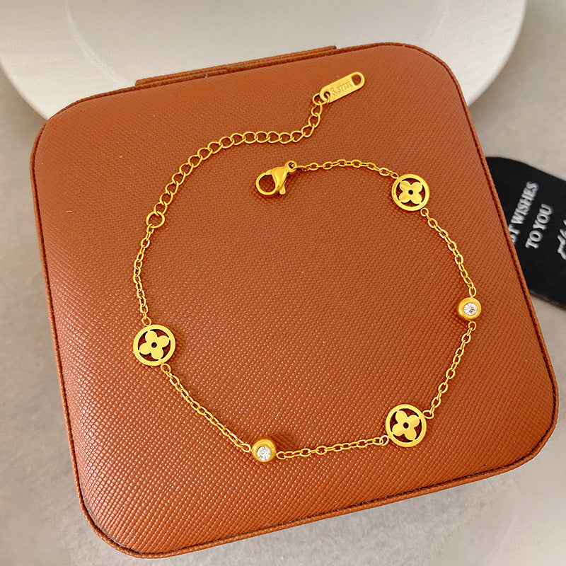 Light Luxury Micro Inlaid Zircon Woven Wire Mesh Fashion Temperament Bracelet