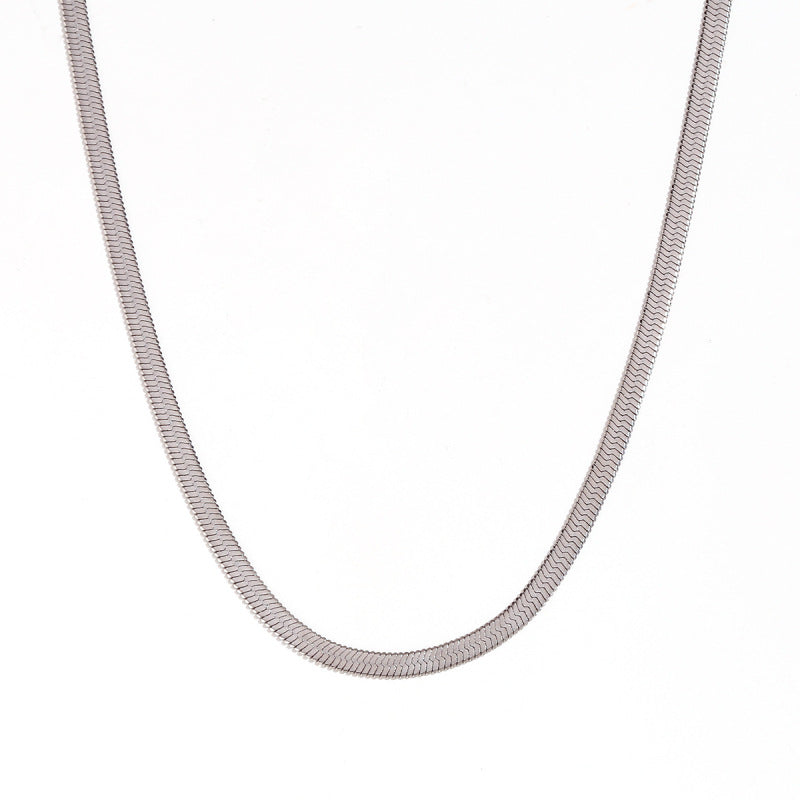 Women's Steel Gold Plated Chain Like Flat Bracelet