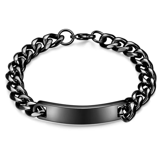 Titanium Steel Long Bar Cuban Link Bracelets