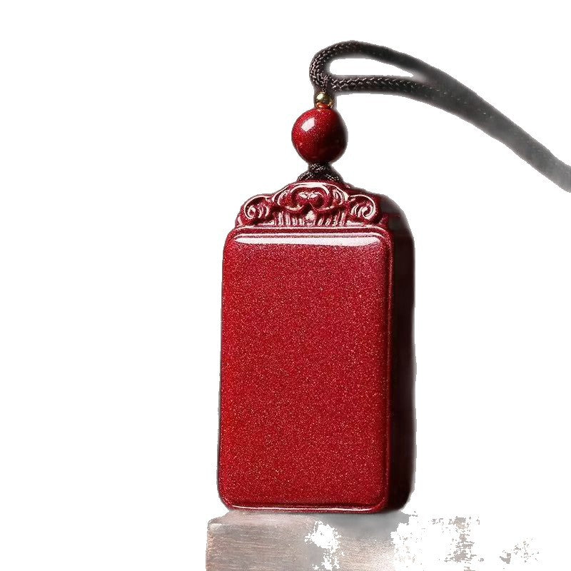Raw Ore Cinnabar Lucky Crystal Purple Gold Sand Pendants