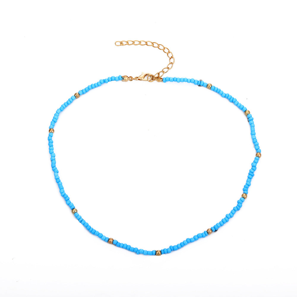 Colorful Small Beads Summer Beach Clavicle Necklaces