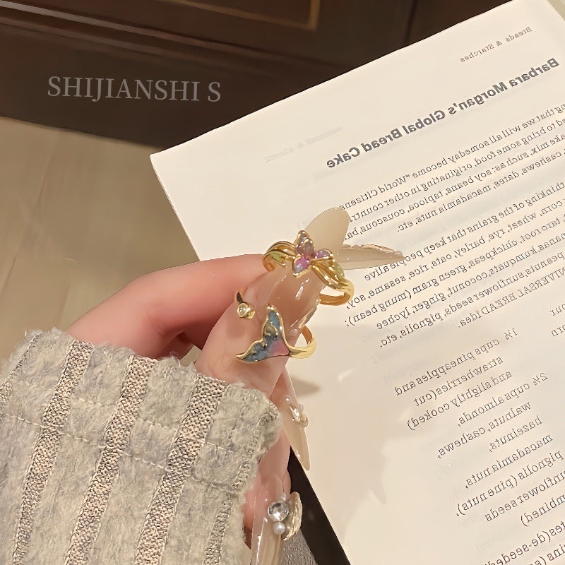 Female Light Luxury Minority Quiet Butterfly Ring