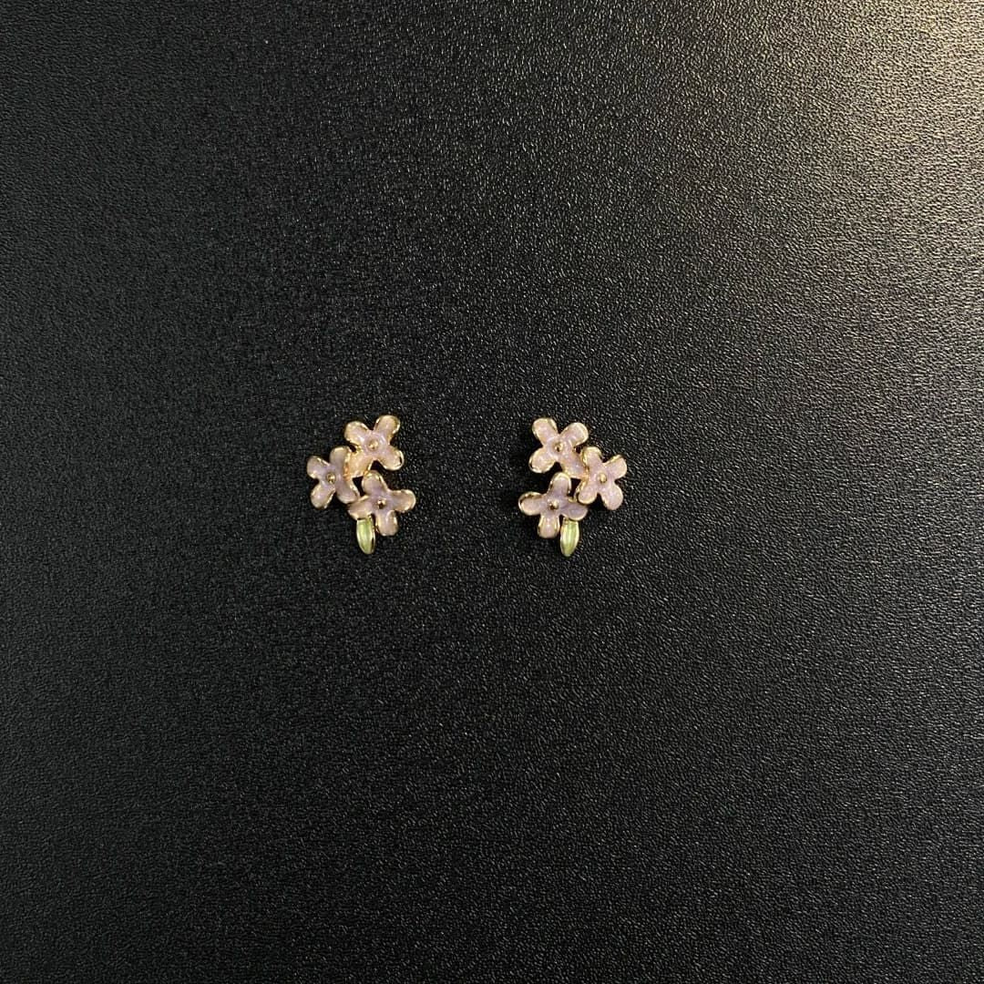 Unique Vintage Pink Geometric Sweet Flowers Earrings