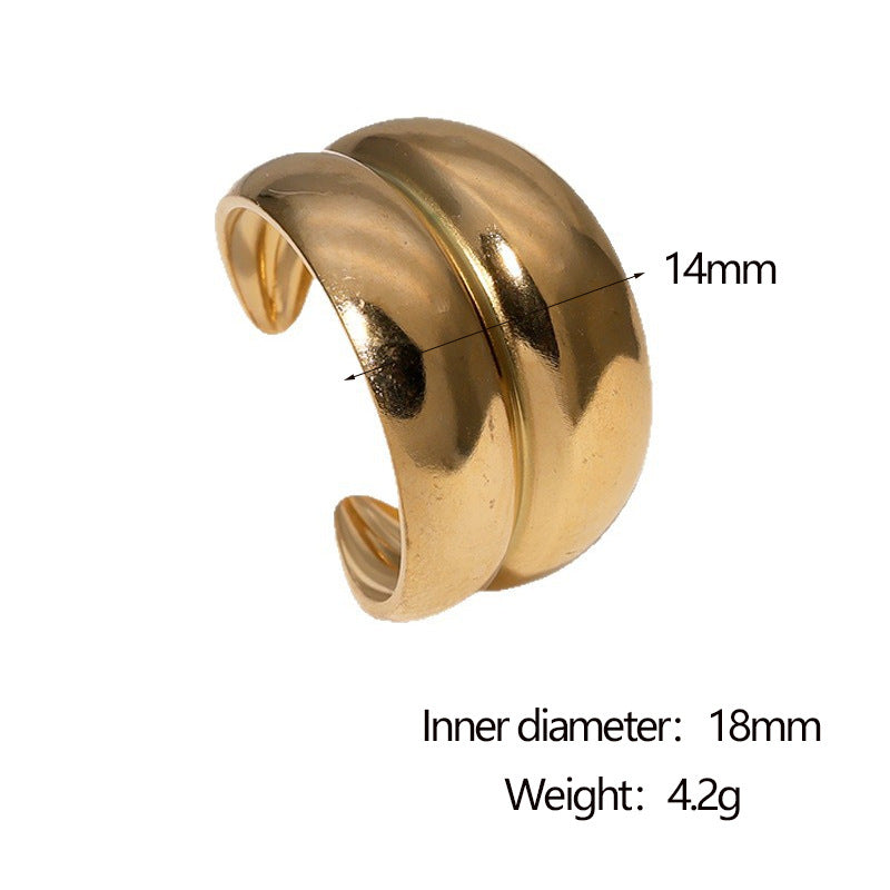 Steel Fashion Simple Classic Retro Gold Ring