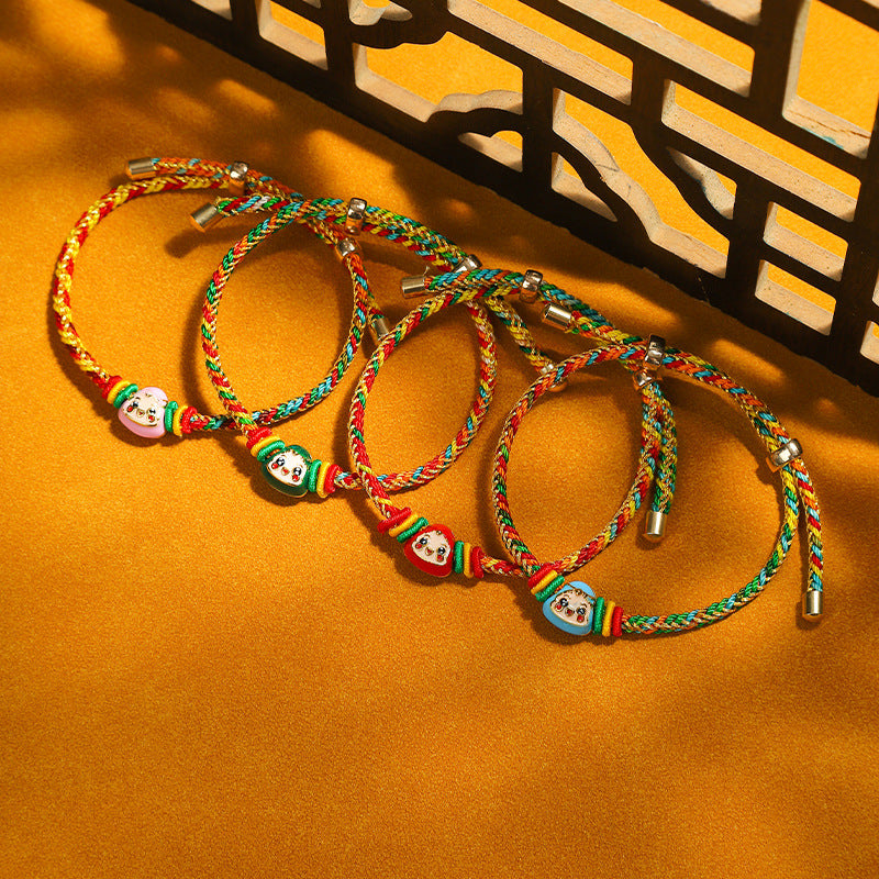 Dragon Boat Festival Colorful Rope Small Red Hand-woven Tiger Head Bracelet